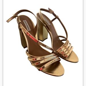 Tabitha Simmons Gold Heels